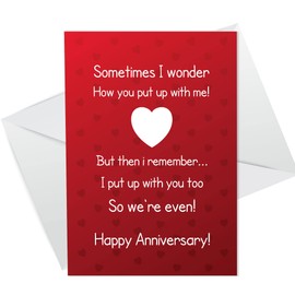 Funny Joke Anniversary Card For Men Women A6 Card Boyfriend Husband Card