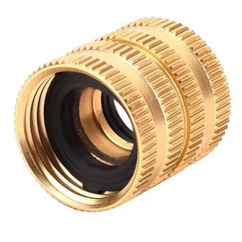 3/4" Brass Garden Hose Connector with Dual Swivel for Male Hose to Male Hose, Double Female
