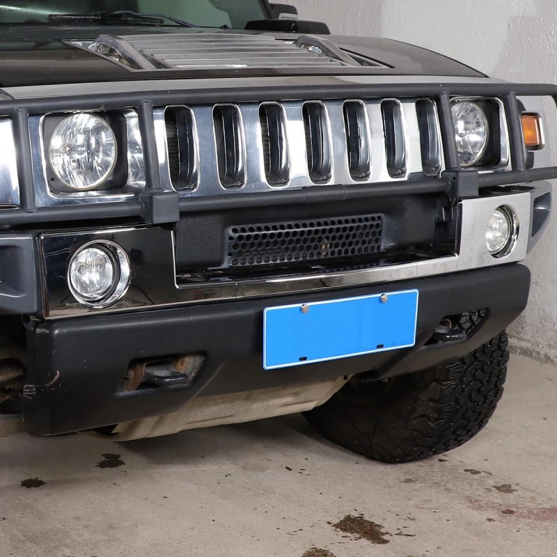 Ynei Front Bumper Panel Glossy Chrome Exterior Cover Molding Fits