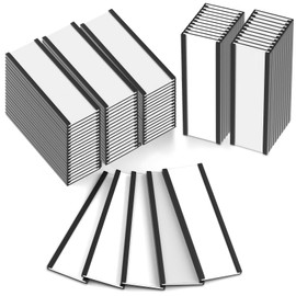 100 Pack Magentic Label Holders, 2x1 inch “C” Channel Magnetic Data Card Holders with 200 Paper Inserts and 100 Clear Plastic Protectors, File Cabinet Labels for Office, Warehouse, School, Shelf, Drawer (White)