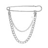 Long Chain Cross Brooch Pin Retro Silver Pin for Men