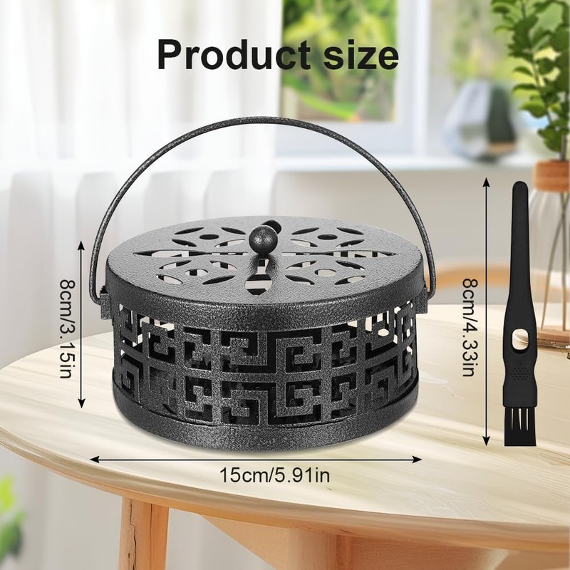 Casenly Mosquito Coil Holder, Metal Incense Holder, Portable Metallic Mosquito