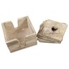 Set of 6 Square Heart Wooden Drinks Coasters with Holder