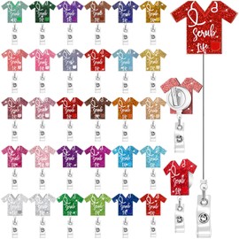 Crtiin 30 Pcs Retractable Nurse Badge Holder with 360° Swivel Alligator Clip Medical ID Badge Reel for Nurses, Doctors & Healthcare Professionals - Funny Nursing Accessories