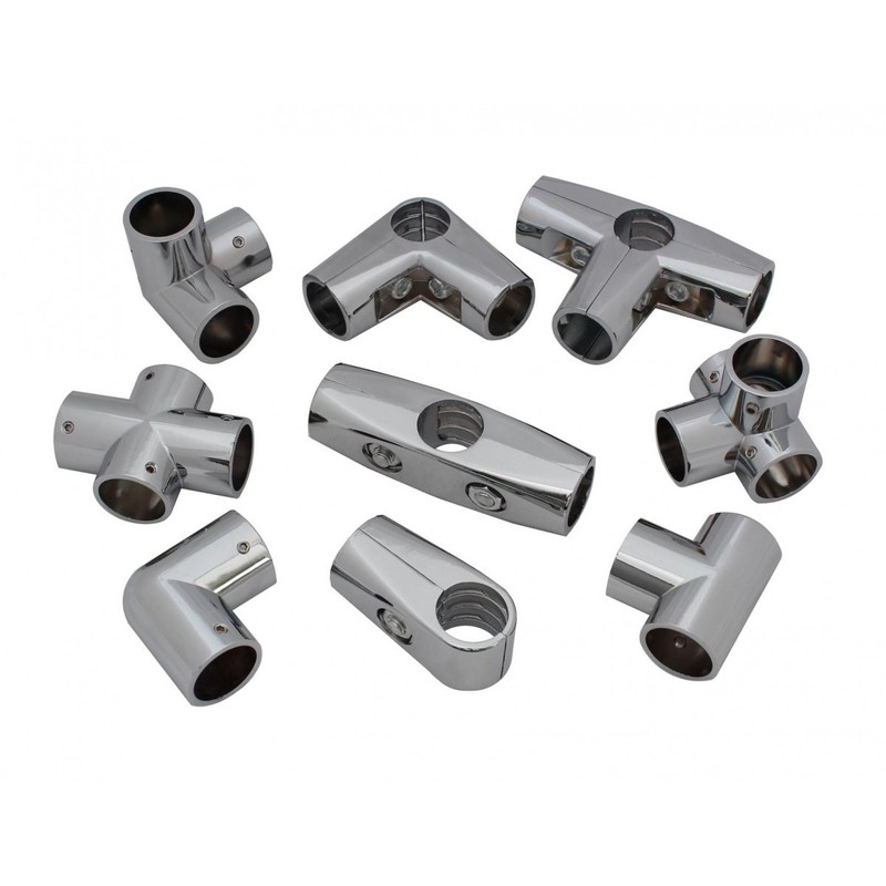 25 mm chrome pipe connector, railing fitting, rod connection 2-01