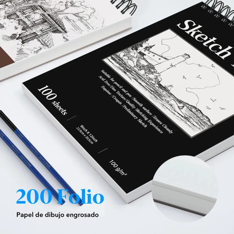 Cuaderno A4+ De Boceto Y Dibujo 200 Páginas Blank Sketchbook