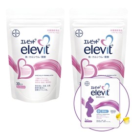 【公式】エレビット 葉酸 サプリ 90粒×2袋 + 植物性 DHAお試し2粒 60日分（妊娠 妊活 ビタミン ミネラル 鉄 分 カルシウム マルチビタミン 2ヶ月 パウチ バイエル薬品 紅麹 不使用）