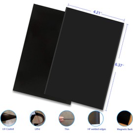 10 Pack 4"x6" Premium Super Slim Magnetic Picture Pockets Frames with Black Holds 4 x 6 inches Photo for Refrigerator by M.Memo