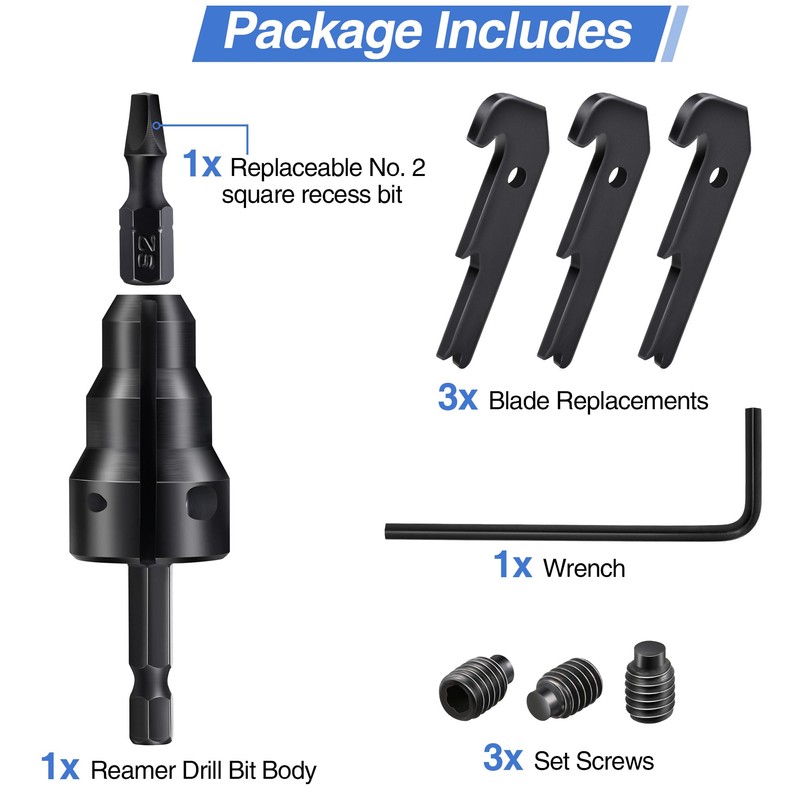 Feekoon Power Conduit Reamer with Improved Bit Retention, Reamer Tool