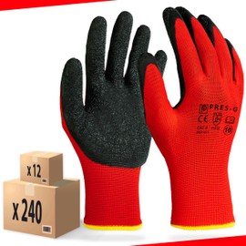 PRESTIGION Work Gloves Men's Size 10-XL (12 Pairs) - Latex Gloves Work - Abrasion Resistant - Ideal for Construction Site, DIY or Garden