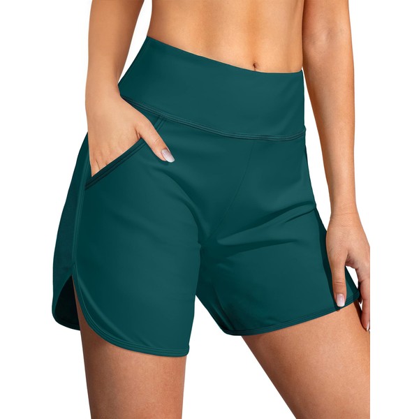 Buauty Women's 5" Swim Board Shorts Quick Dry High Waisted