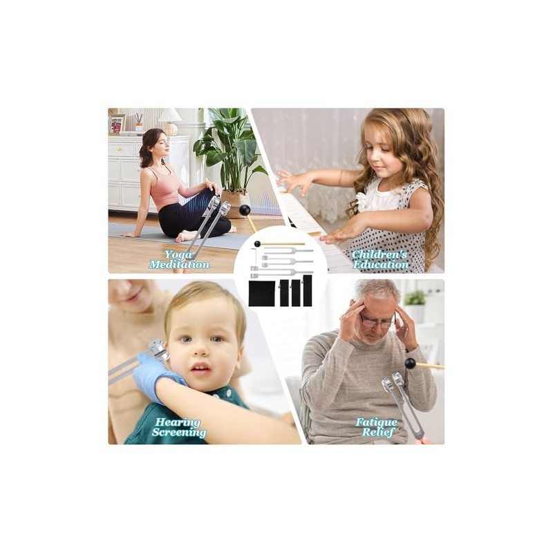 XPJBKC XPJBKC Tuning Forks for Healing, 128Hz, 256Hz, 512Hz Body