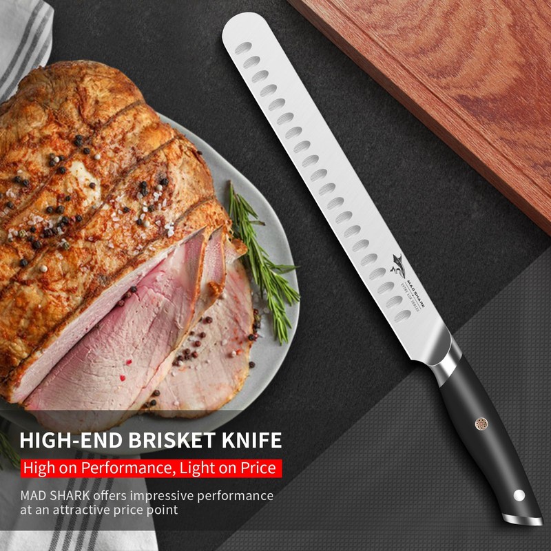 MAD SHARK Brisket Slicing Knife, 10 inch BBQ Knife Razor