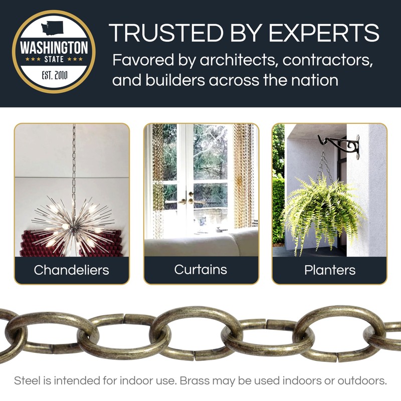 RCH Hardware CH-S56-11S-WHT Steel Chandelier Chain 9 Gauge, White (1