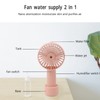 Handheld Misting Fan Quiet 2000mAh 3 Wind Speed 2 Spray