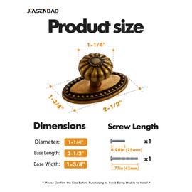 JIASENBAO Antique Brass Cabinet Knobs 2 Pack with Base Vintage Retro Drawer Pulls Kitchen Cupboard Bathroom Dresser Cabinet Hardware Handles Zinc Alloy