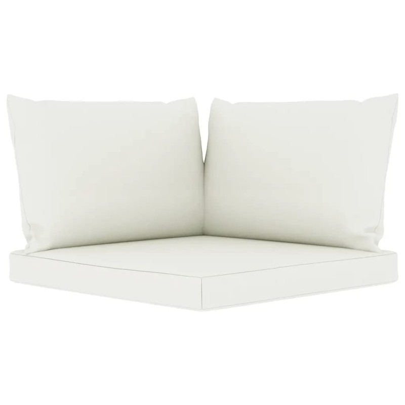 vidaXL Pallet Sofa Cushions 3 pcs Cream White Fabric