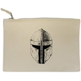 'Knight Helmet Front View' Canvas Clutch Bag/Accessory Case (CL00043635)