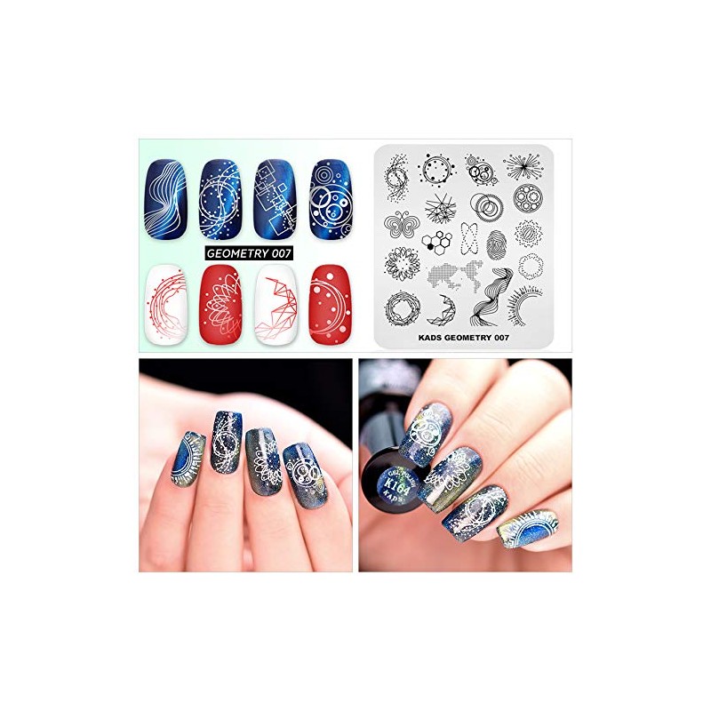 KADS Nail Stamping Plate Geometry Template Image Design Plates for