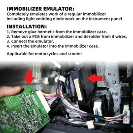 Immobilizer Emulator, ABS Immobilizer Bypass Emulator, Full Chip Car Key Programmer Bypass Decoder Repair Module for Motorcycles Scooters