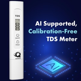 WeAQUA TDS Meter AI-Supported Self-Calibrating for Accurate Results - Total Dissolved Solids Meter- Water Quality Meter Ideal for Drinking Water, Aquariums, Hydroponics, TDS and PPM Measurement
