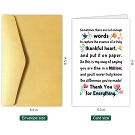 Chenive Lovely Thank You Card, Poem Thank You Card for Teacher Doctor Nurse, Appreciation Card for Friend Coworker Boss, Thank You for Everything