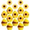 Decoración para cupcakes, diseño de girasol, 60 unidades, decoración para
