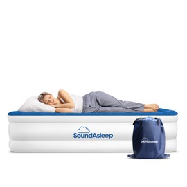 SoundAsleep Products SoundAsleep Dream Series Luxury Air Mattress with ComfortCoil Technology & Built-in High Capacity Pump for Home & Camping- Double Height, Adjustable, Inflatable Blow Up, Portable - Full Size