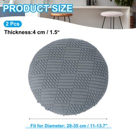 PATIKIL Stool Covers Round, 2 Pcs Elastic Bar Stool Covers Washable Stool Cushion Slipcover Stretchy Bar Chair Seat Cover for 11-14 Inch Chair, Dark Grey