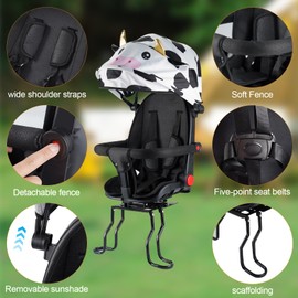 XIEEIX Rear Child Bike Seat, with Rain Shelter Backrest Rear Bike Seat, Foldable Rear Mounted Child Bike Seat, 2025 New Comfortable Child Rear Seat, Suitable for Most Bicycle Rear Frames