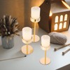 Pillar Candle Holders Set of 3, 3.15" Diameter Gold Candlestick
