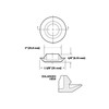 1" 1 inch Flush Mount Black Plastic Body and Sheet