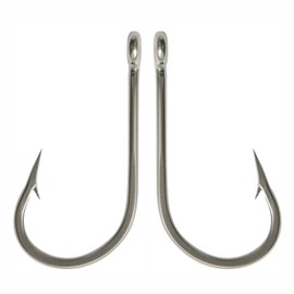Saltwater Tuan Fishing Hooks Big Game Shark Hooks Stainless Steel Forged Fish Hooks Strong Southern Large Hooks Tackle Equipment for Trolling Tuna Marlin Wahoo Size 5/0-13/0