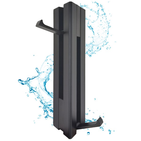 Waterproof Towel Robe Coat Holder for Wall，Foldable Black Towel Hooks，coat