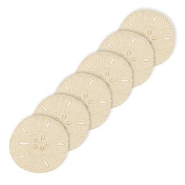 C&F Home Sand Dollar Shaped Cotton Reversible Machine Washable Placemat Set of 6 Natural