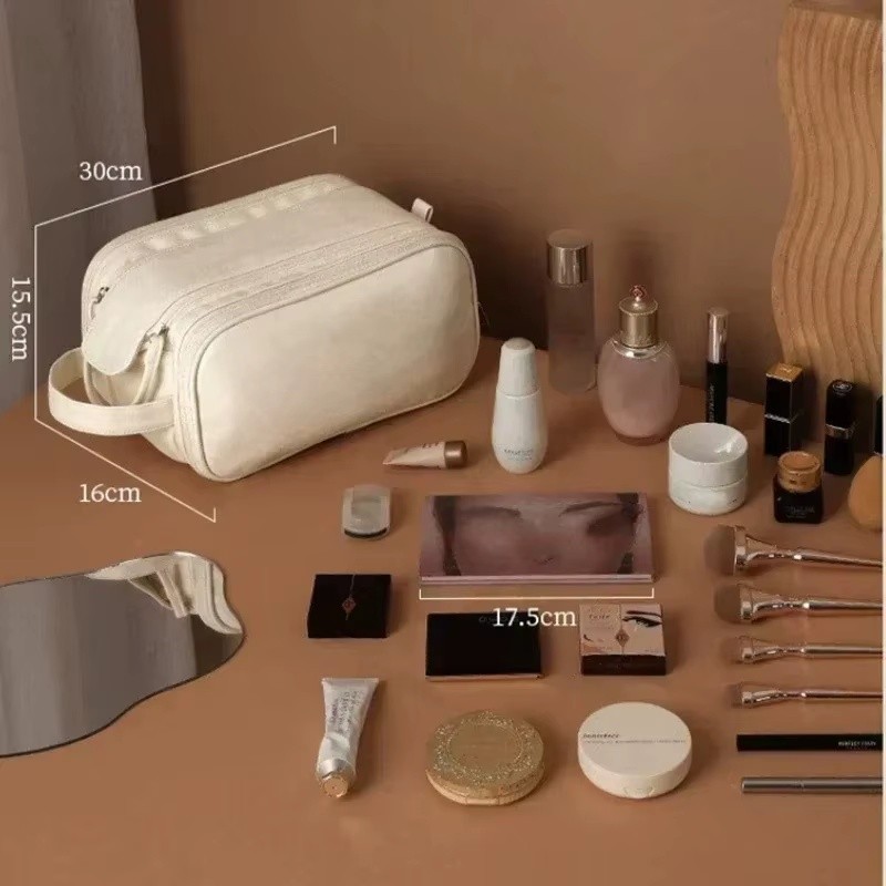 Large Stand Up Makeup Bag ,Travel Makeup Bag with Foldable