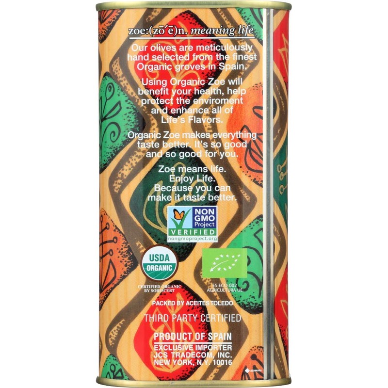 Zoe Organic Extra Virgin Olive Oil, 25.5-Ounce Tin