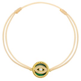JENDEAR Malachite Ankle Bracelet for Women, Natural Gemstone Evil Eye 925 Sterling Silver 18K Gold Plated Rope Anklet Summer Jewelry Gift