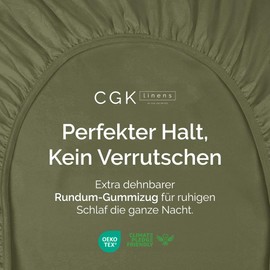 Fitted Sheet 200 x 200 cm - Extra Deep Fitted Sheet for Mattresses up to 40 cm (16 Inches) Height - Soft Brushed Microfibre - Wrinkle-Free, Shrink and Colour Resistant - Oeko-Tex - Sage Green Bed