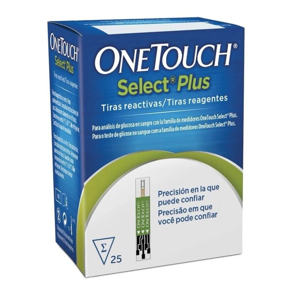Onetouch Select Plus Flex Caja Con 25 Tiras Para Glucómetro
