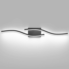 PRESDE 32in Dimmable Black LED Bathroom Light Fixtures Over Mirror Modern Vanity Lighting,Bath Wall Mount Lights