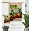 Ornament Collection Tree Frog Burlap Garden Flag Set with Stand