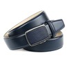 Anthoni Crown Blue Leather Belt, Men's Accessory, Automatic Buckle in