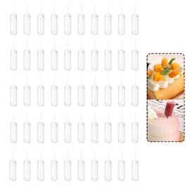 50Pcs Disposable Plastic Transfer Pipettes Droppers Portable Mini Liquid Transfer Dropper Transparent Clear Dessert Squeeze Liquid Pipettes for Cupcakes Essential Oils