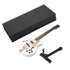 5.5in White Miniature Electric Guitar Replica with Box Instrument Model