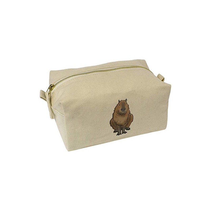 'Sitting Capybara' Canvas Wash Bag/Makeup Case (CS00021797)