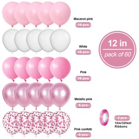 バルーン 風船 60個入 12インチ 誕生日 飾り付け 装飾 デコレーション バルーンアート ラウンド風船 ゴム風船 紙吹雪 コンフェッティ 結婚式 パーティー 文化祭 運動会 卒業 お祭り イベント 16