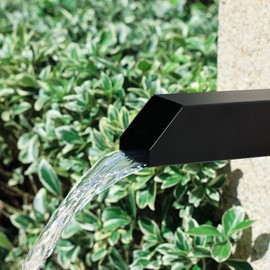 PONDO 8 Inch Square Water Fountain Spout Scupper, 316 Nickel Brushed Stainless Steel Pool Scupper Spillway Fountain for Garden Pool Pond Fountain Water Feature (X01-B)