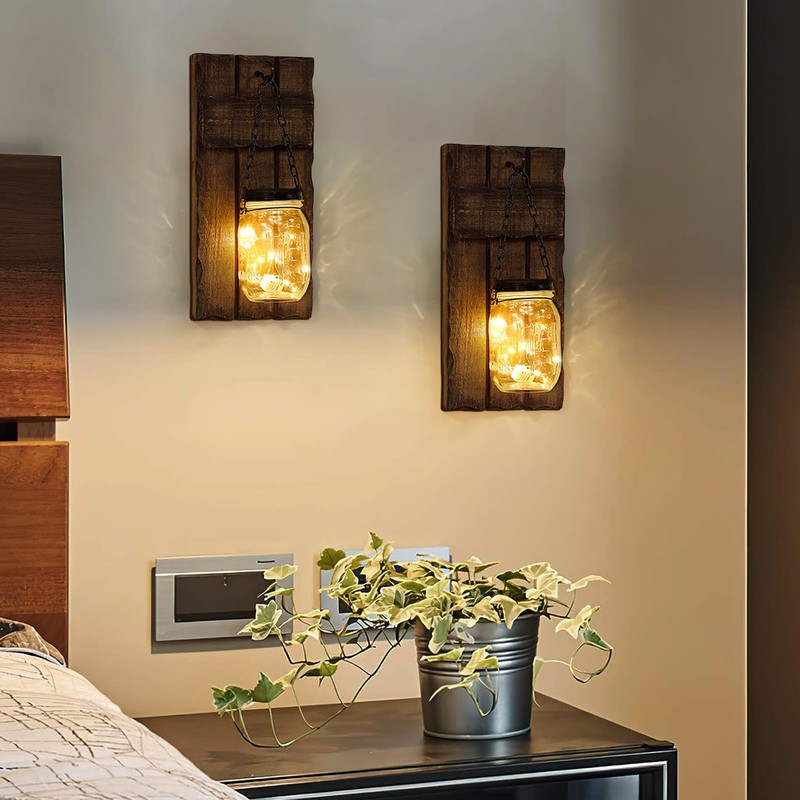 Wall Candle Sconces Set of 2, Candle Holder Rustic Home
