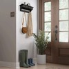 Emfogo Wood Coat Hooks Wall Mounted, Rustic Style with 4